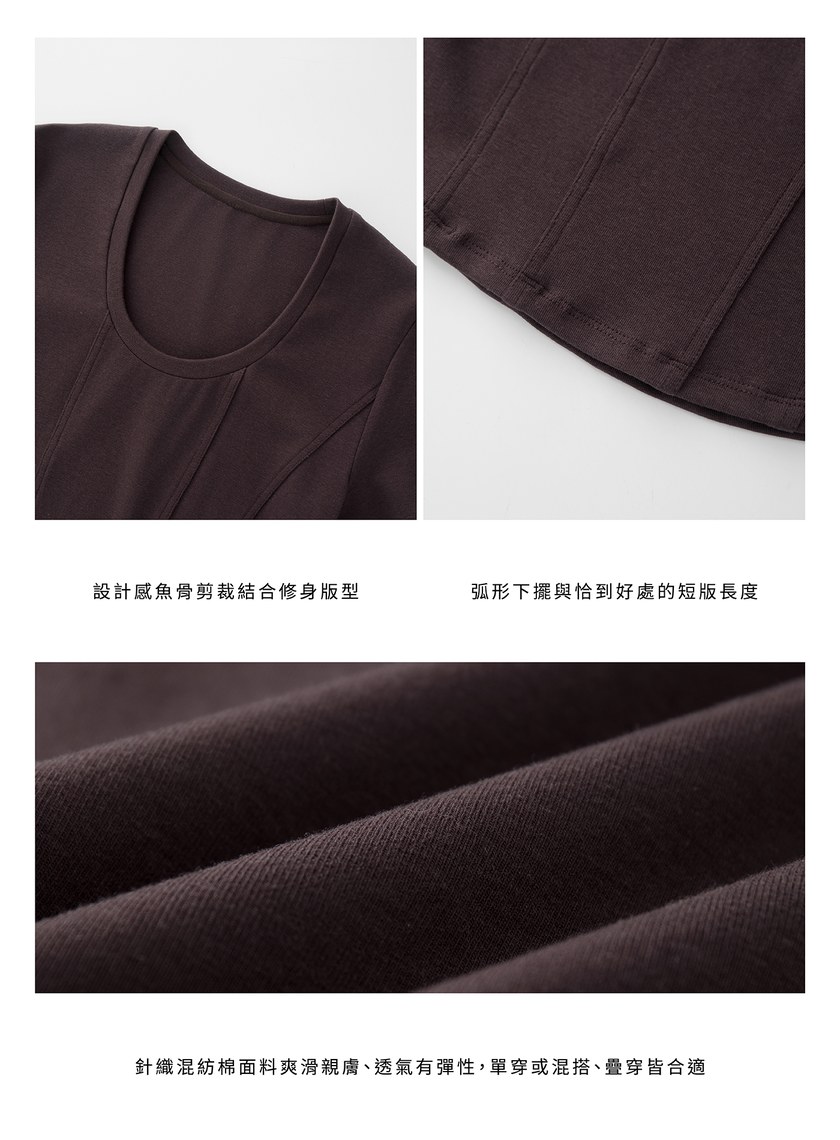 魚骨短版修身上衣