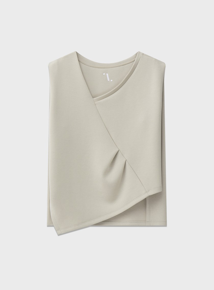 空氣層不對稱下擺無袖上衣