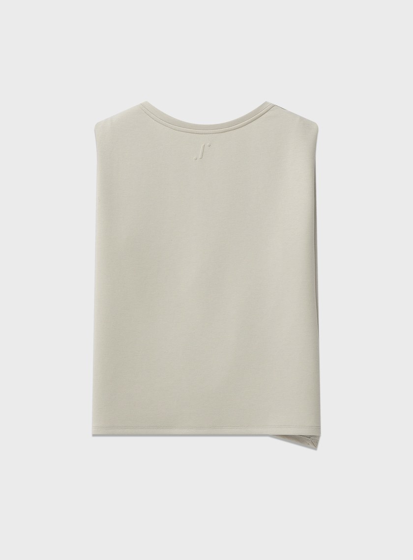 空氣層不對稱下擺無袖上衣