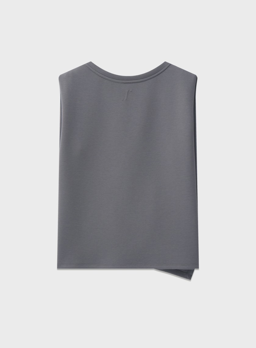 空氣層不對稱下擺無袖上衣