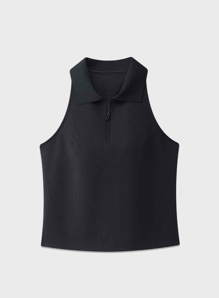 Polo領無袖bar上衣