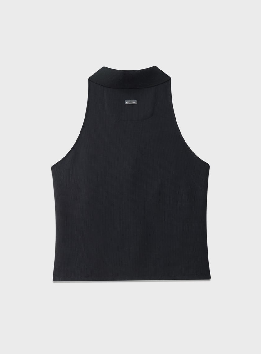 Polo領無袖bar上衣