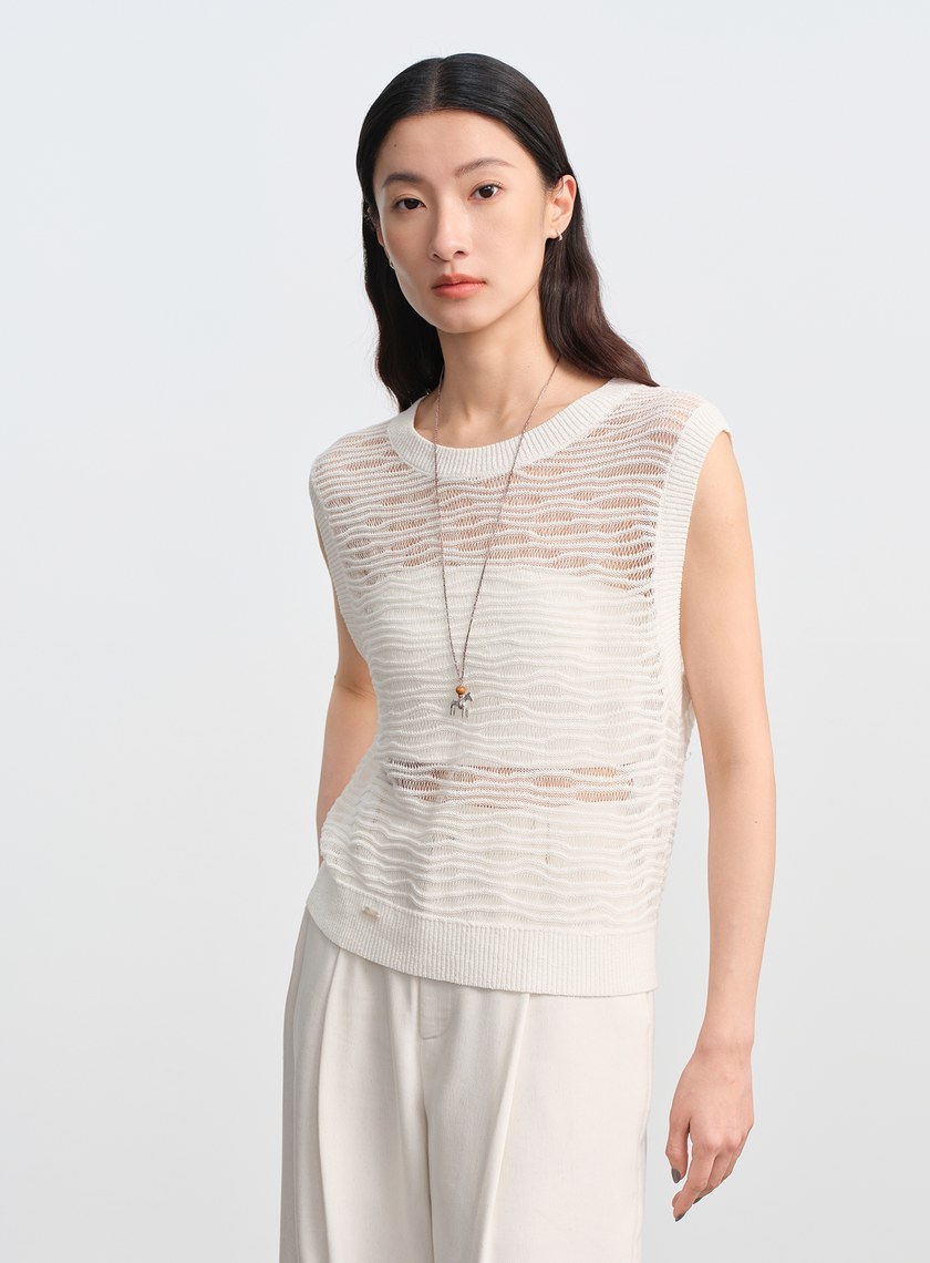 波紋鏤空肌理背心