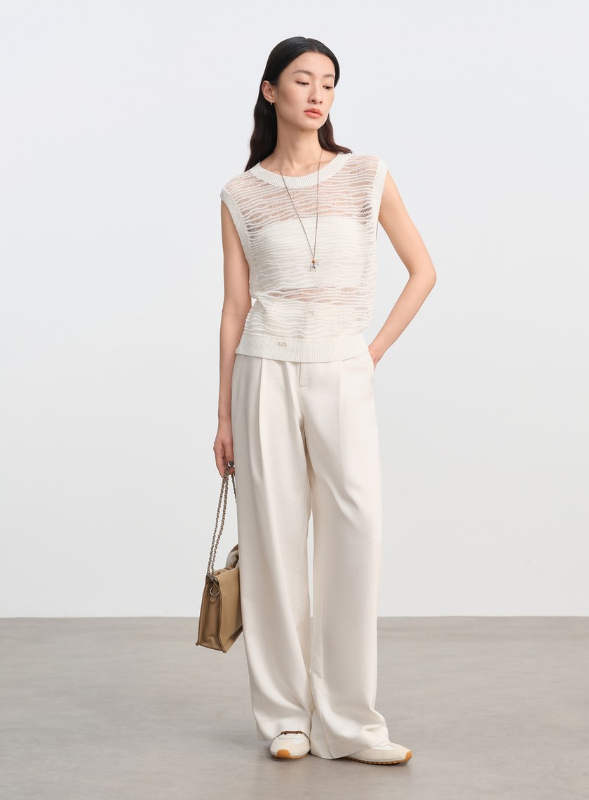 波紋鏤空肌理背心