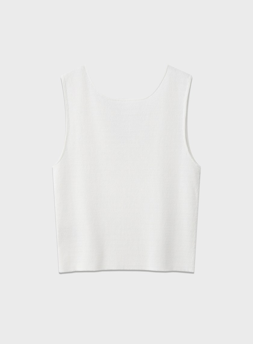 純棉立體緹花V領背心