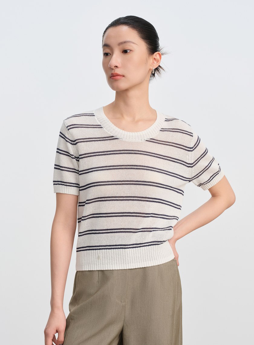 合紙紗線圓領衫