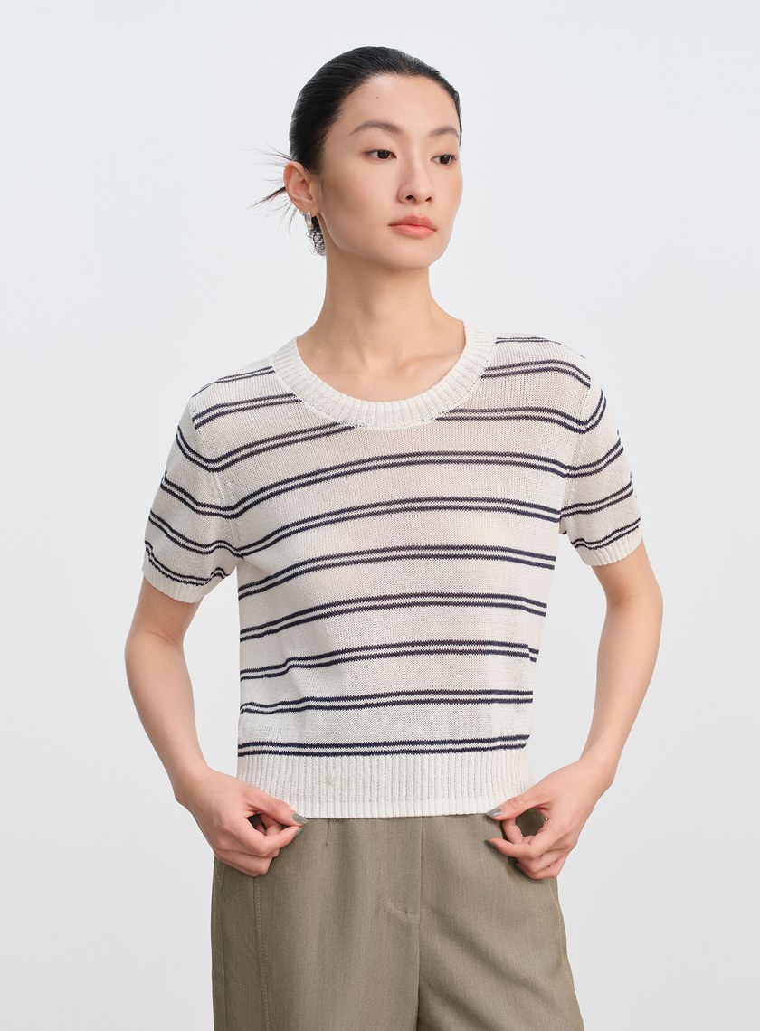 合紙紗線圓領衫