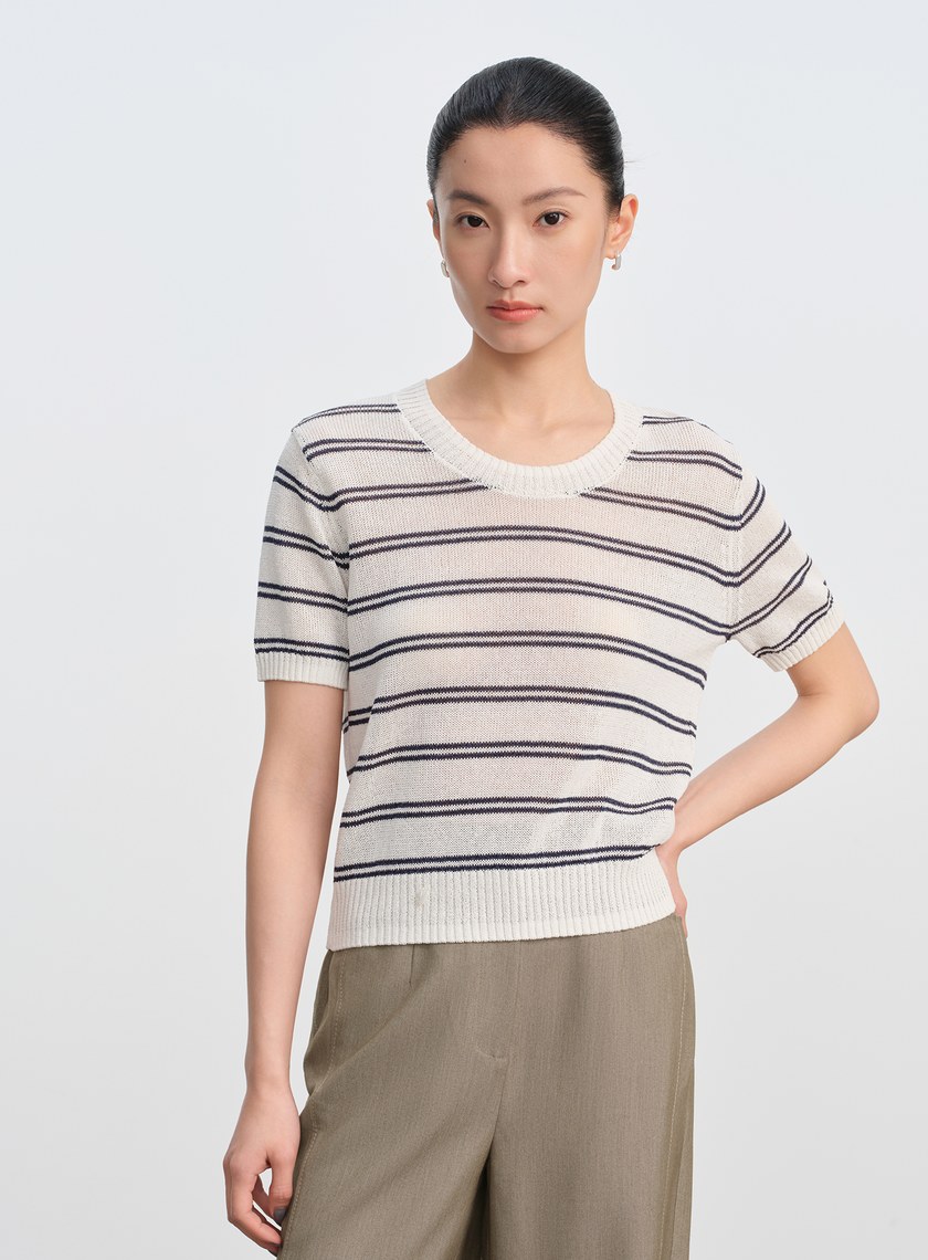 合紙紗線圓領衫