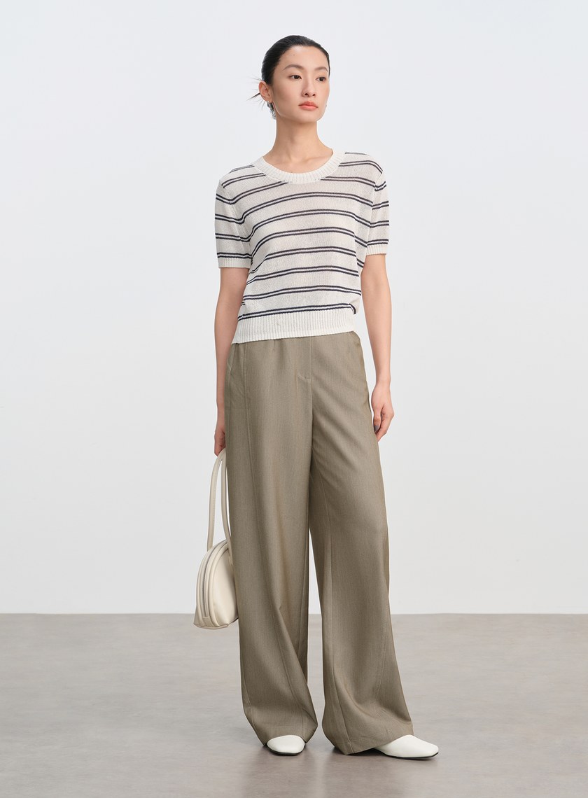 合紙紗線圓領衫