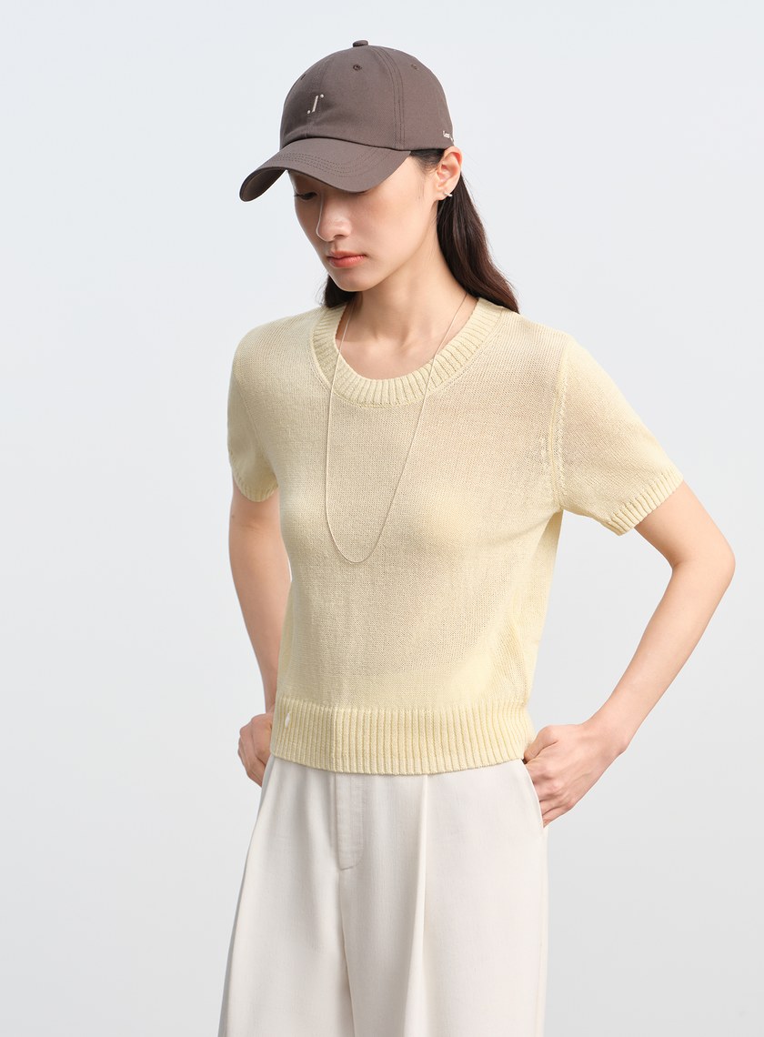 合紙紗線圓領衫