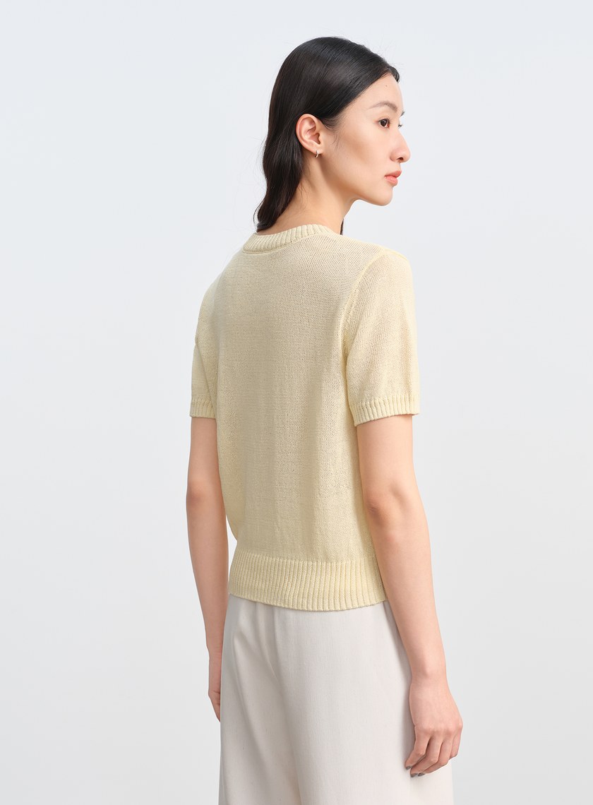 合紙紗線圓領衫