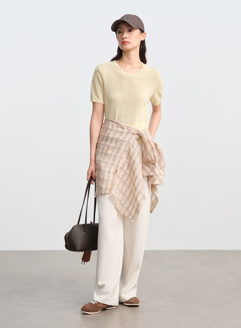 合紙紗線圓領衫