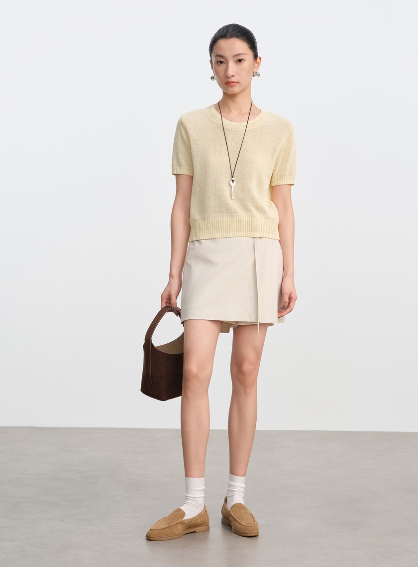 合紙紗線圓領衫