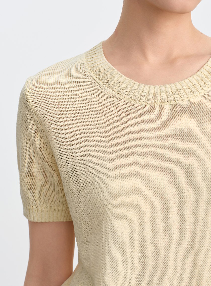 合紙紗線圓領衫