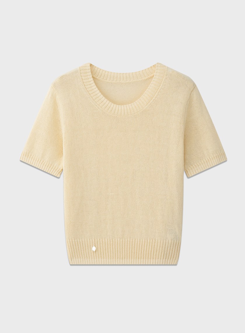 合紙紗線圓領衫