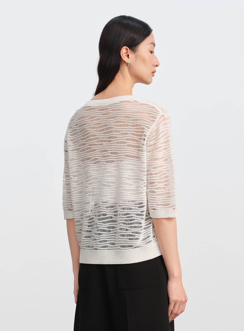 波紋鏤空肌理上衣