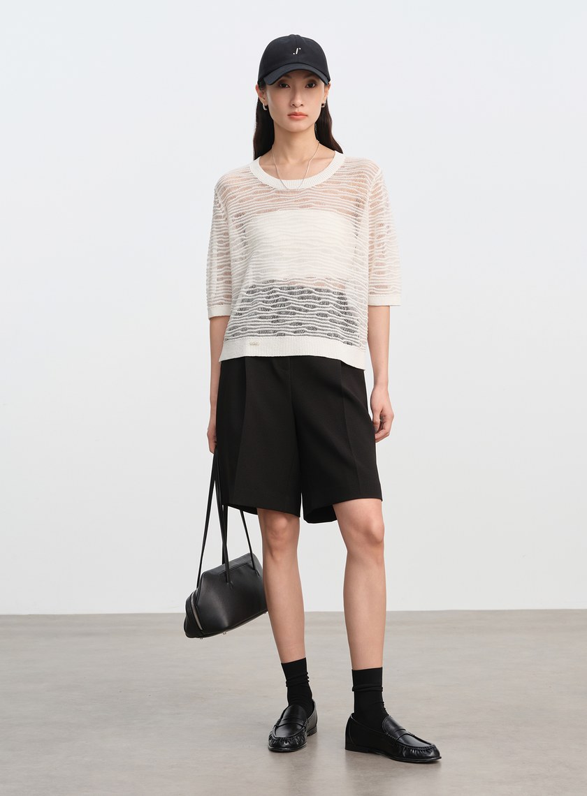 波紋鏤空肌理上衣