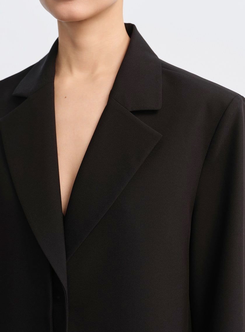 經典假兩件開襟西裝外套