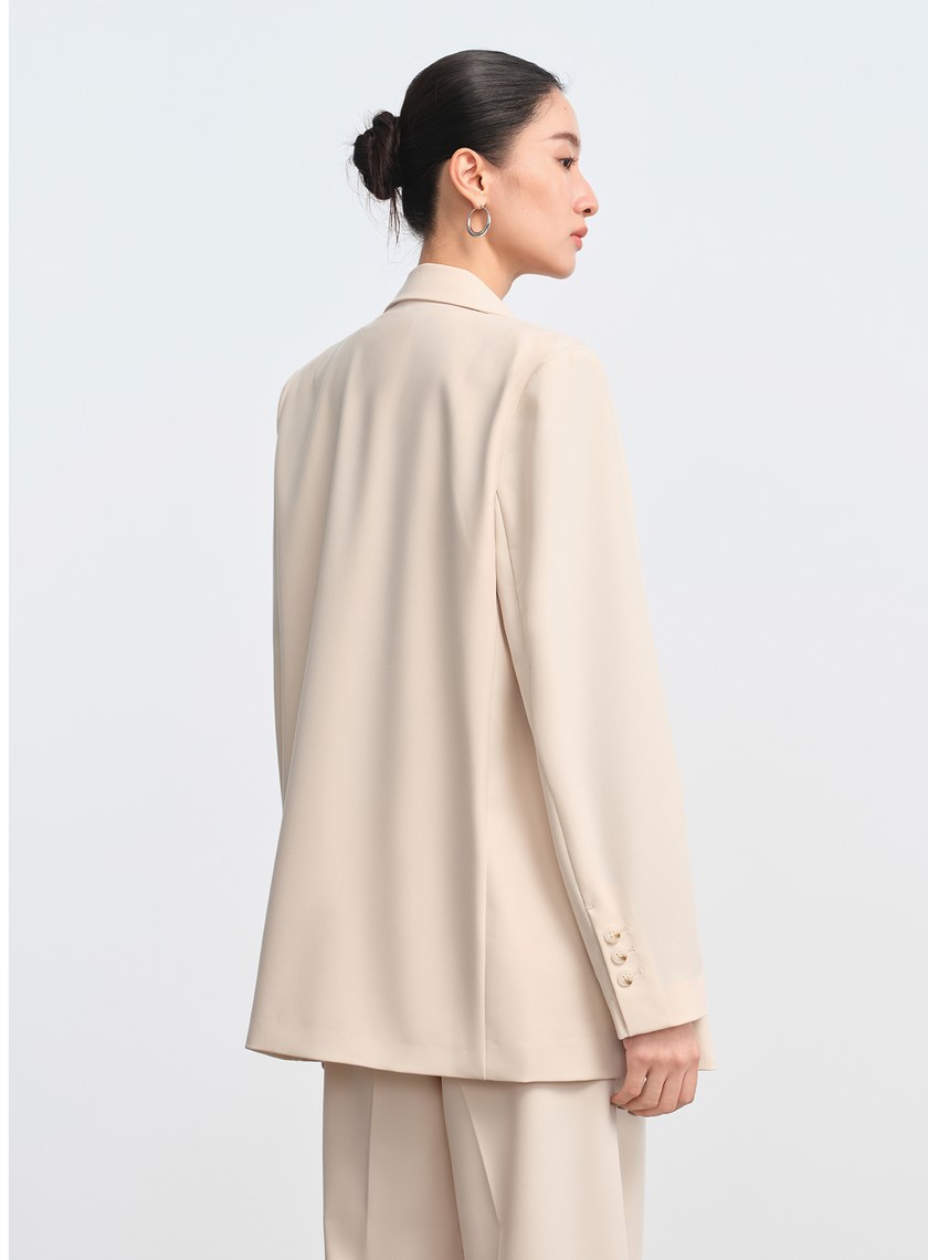 經典假兩件開襟西裝外套