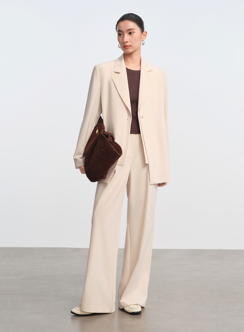 經典假兩件開襟西裝外套