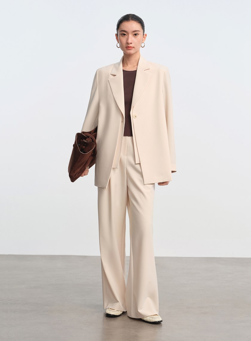 經典假兩件開襟西裝外套