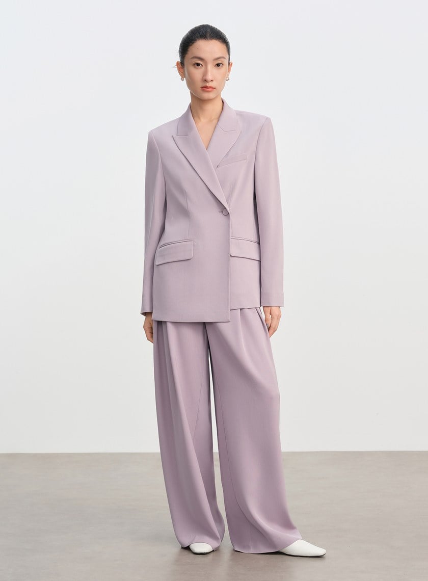 俐落抗皺單扣西裝外套