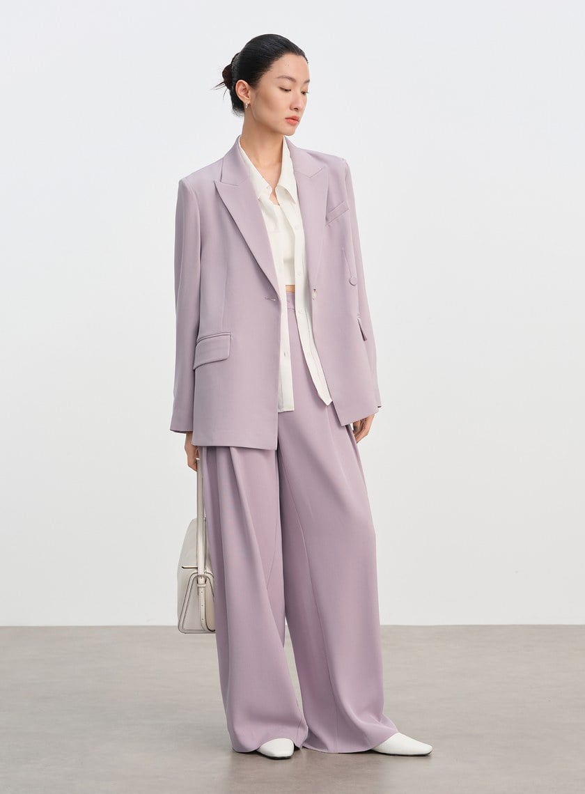 俐落抗皺單扣西裝外套