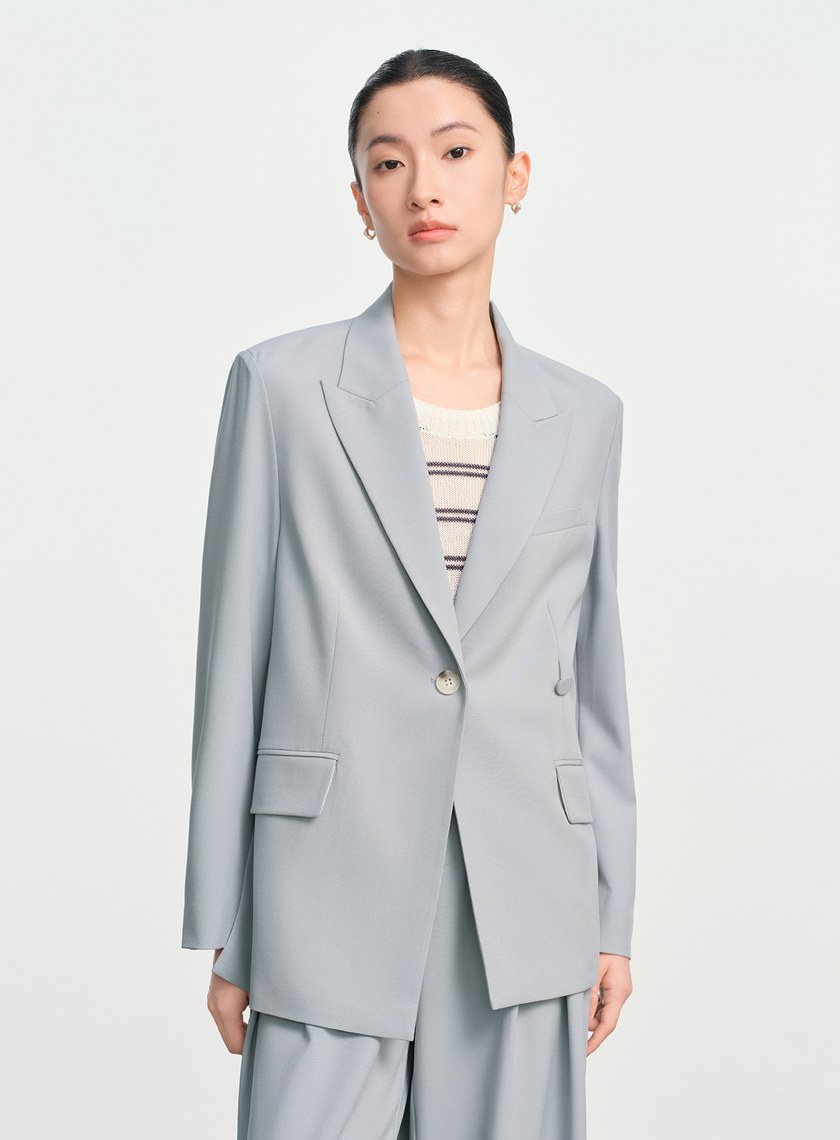 俐落抗皺單扣西裝外套