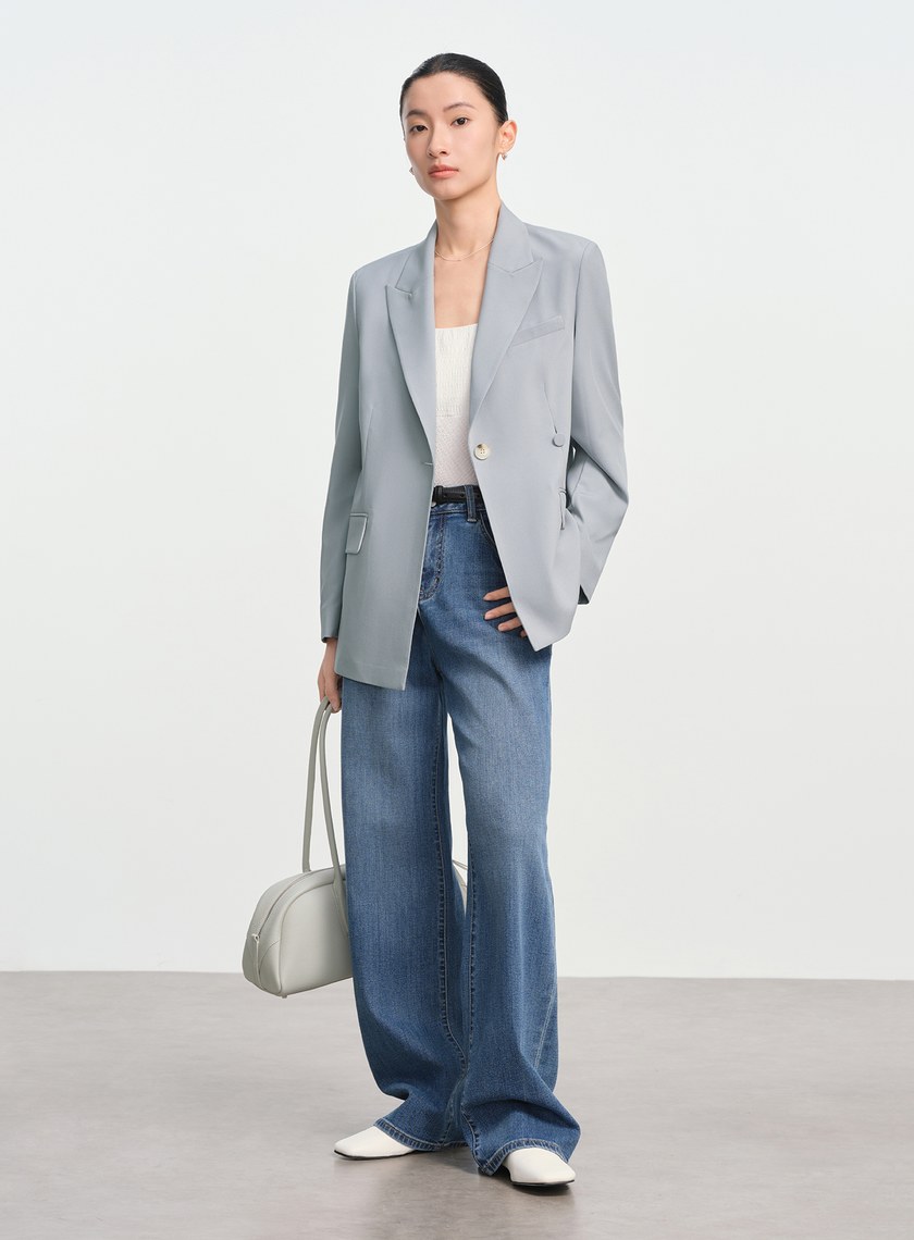 俐落抗皺單扣西裝外套