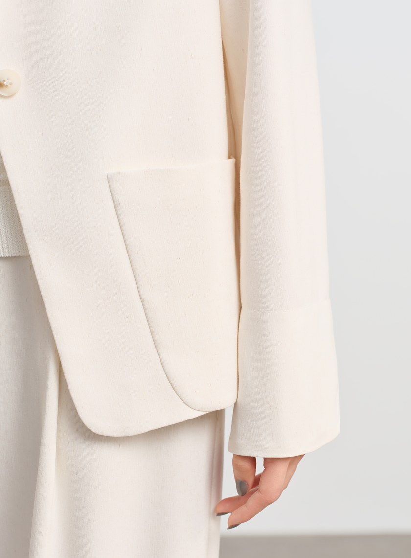 簡約劍領亞麻西裝外套