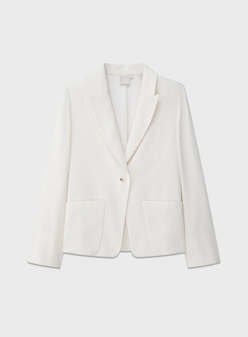 簡約劍領亞麻西裝外套