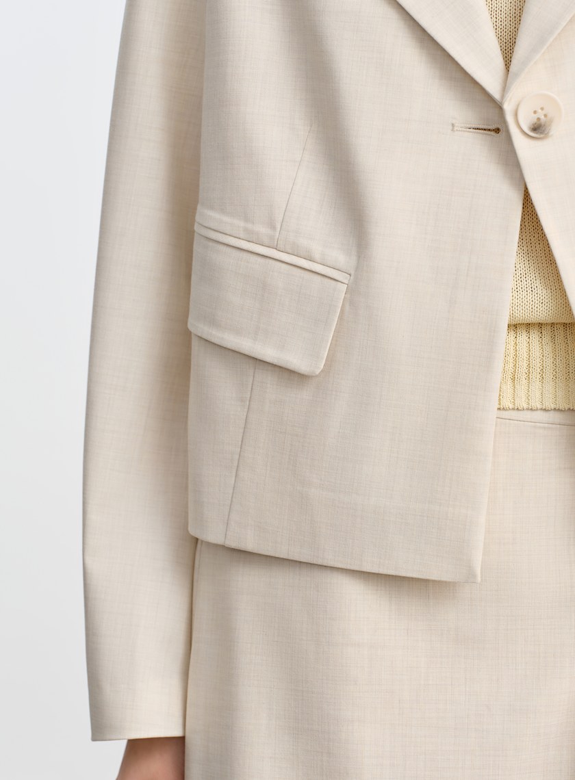 經典不對稱短版西裝外套