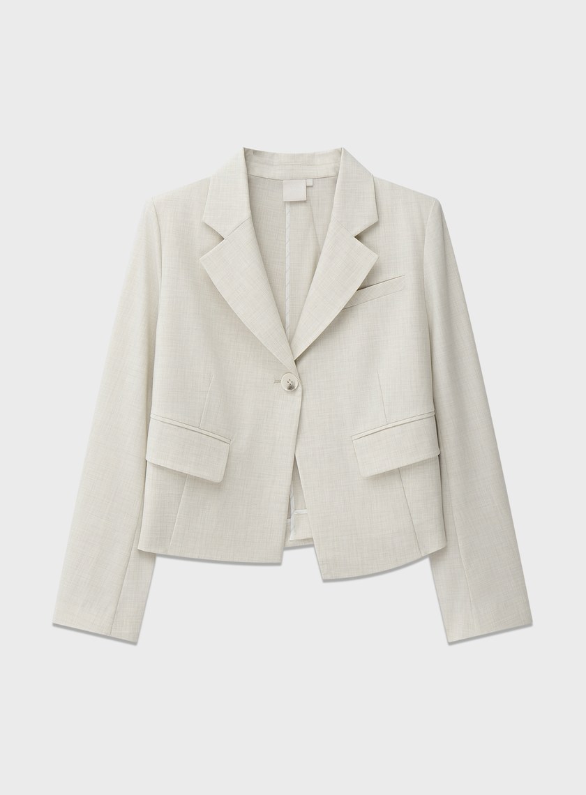 經典不對稱短版西裝外套