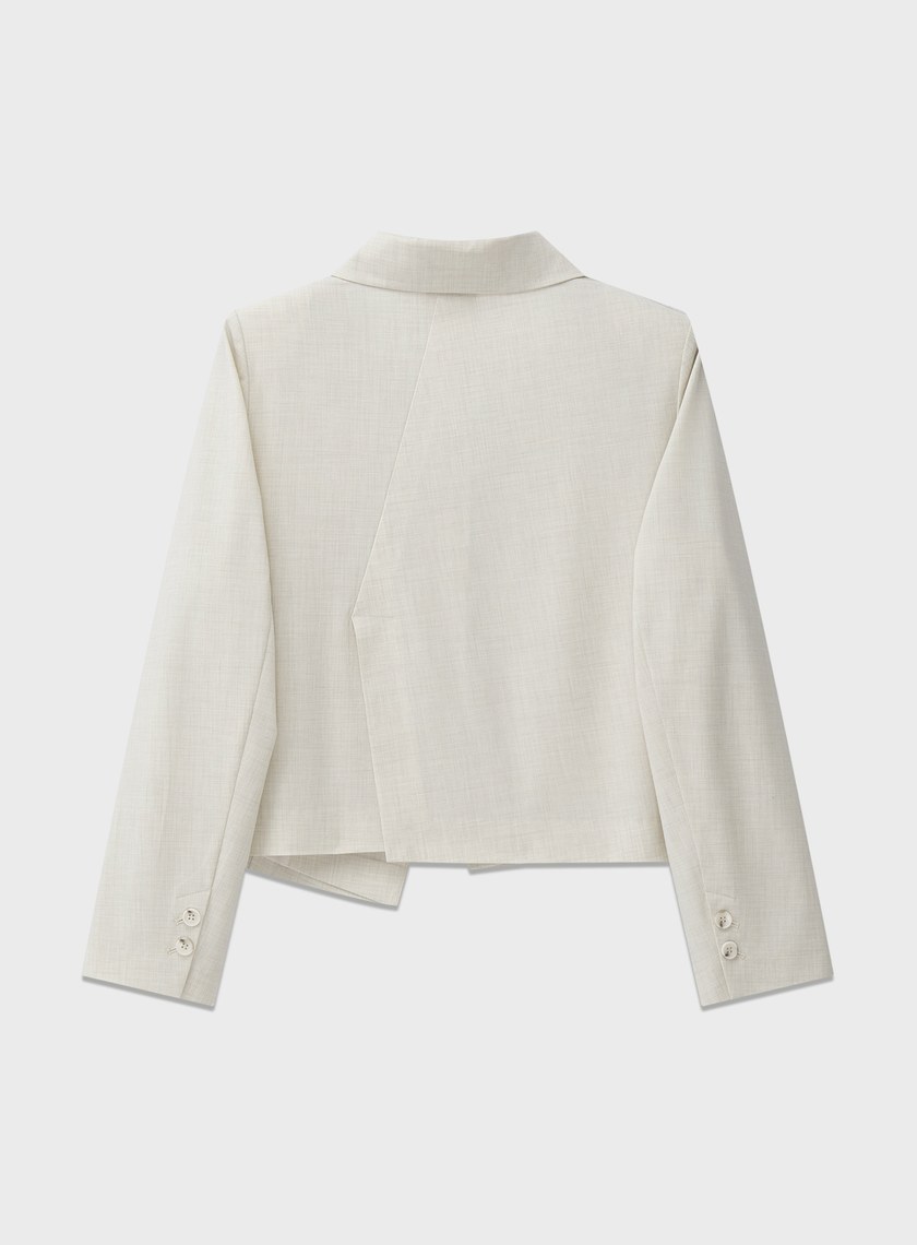 經典不對稱短版西裝外套