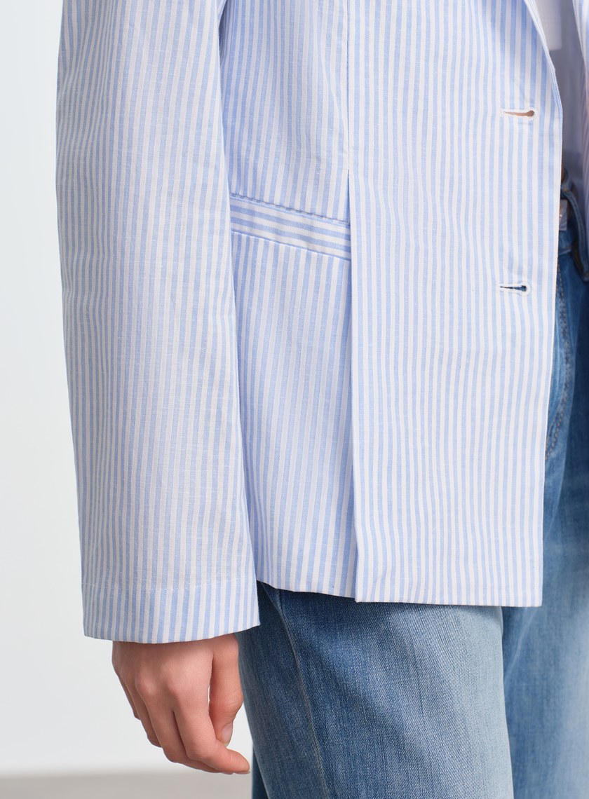 條紋純棉西裝外套