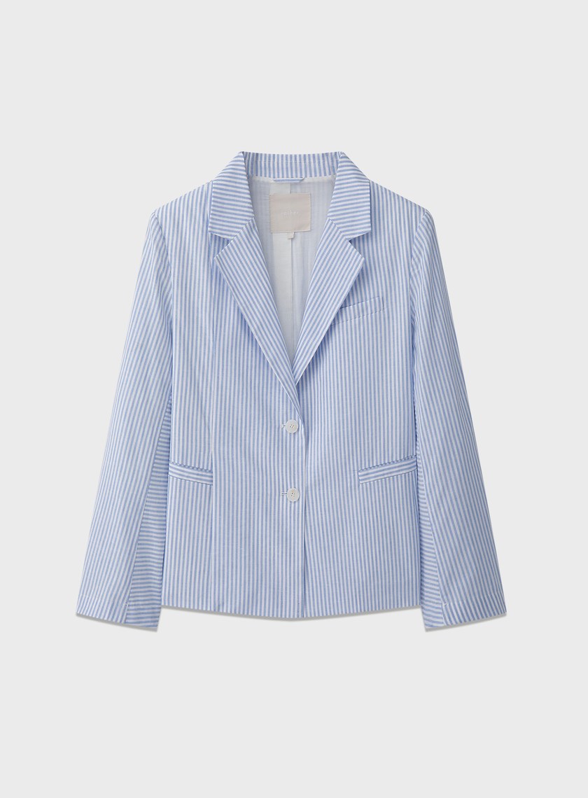 條紋純棉西裝外套