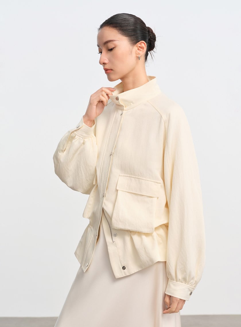 廓型俐落抽繩外套
