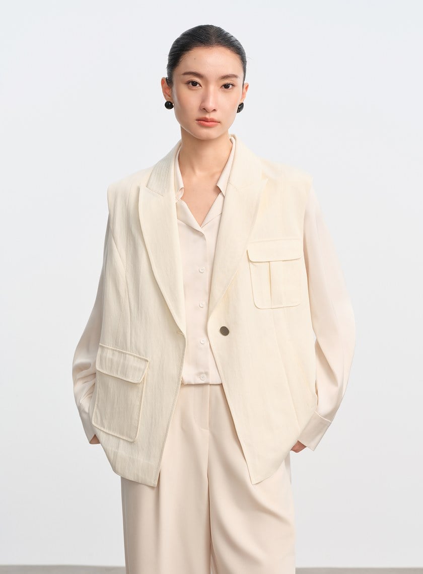 不對稱立體剪裁馬甲