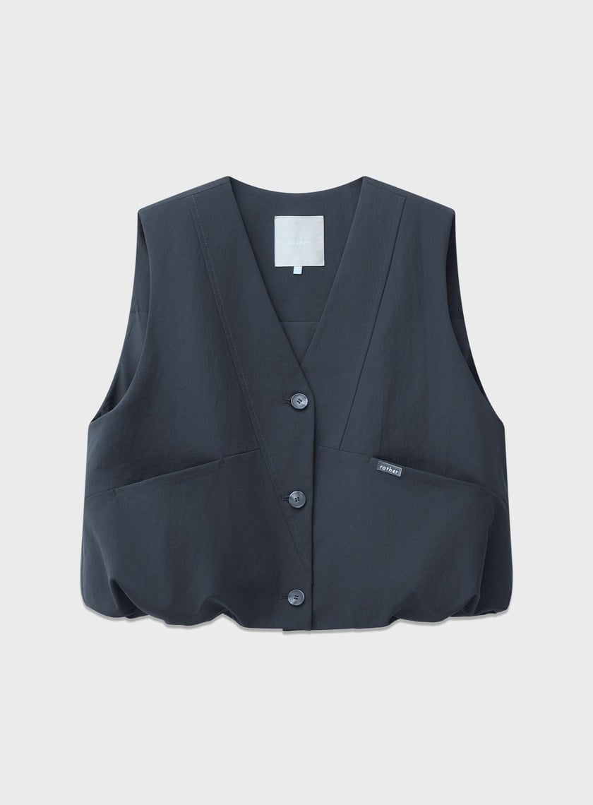 率性立體抽褶背心