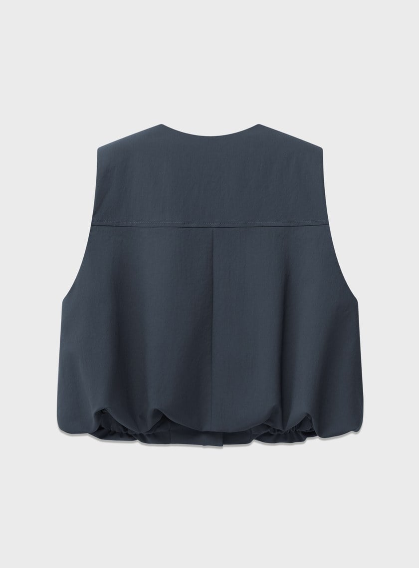 率性立體抽褶背心