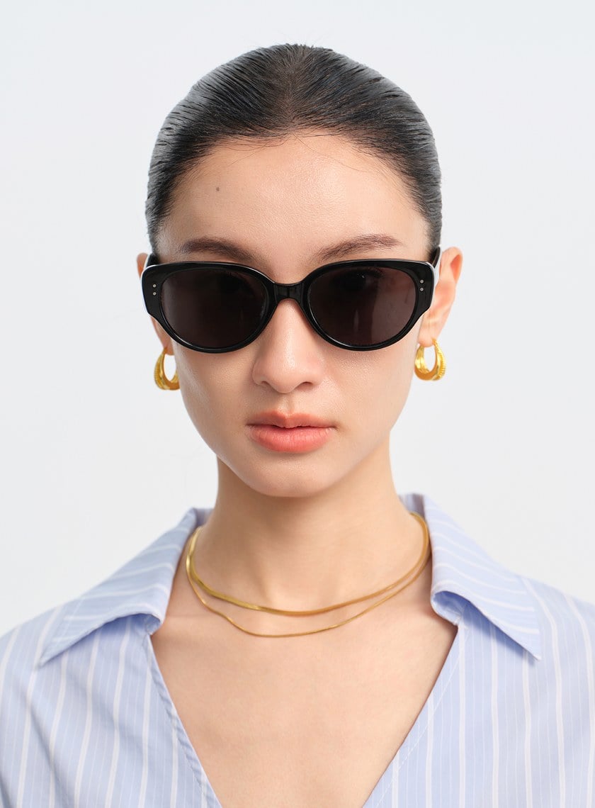 經典輕量橢圓框墨鏡