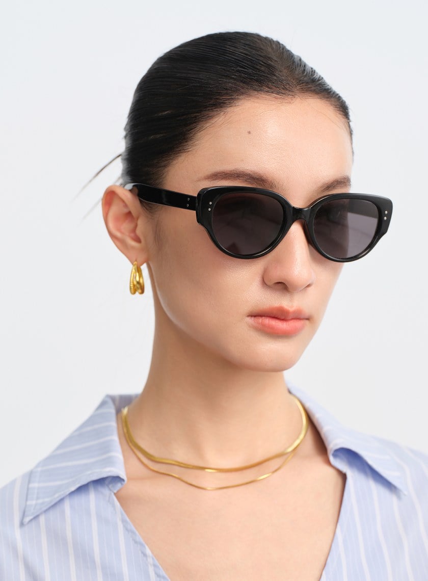 經典輕量橢圓框墨鏡