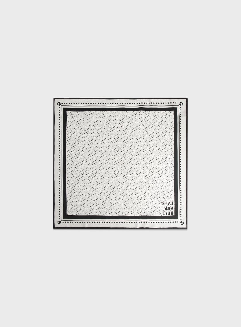 DISNEY｜黑白波點真絲方巾