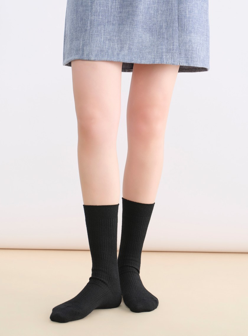 美麗諾羊毛中筒襪