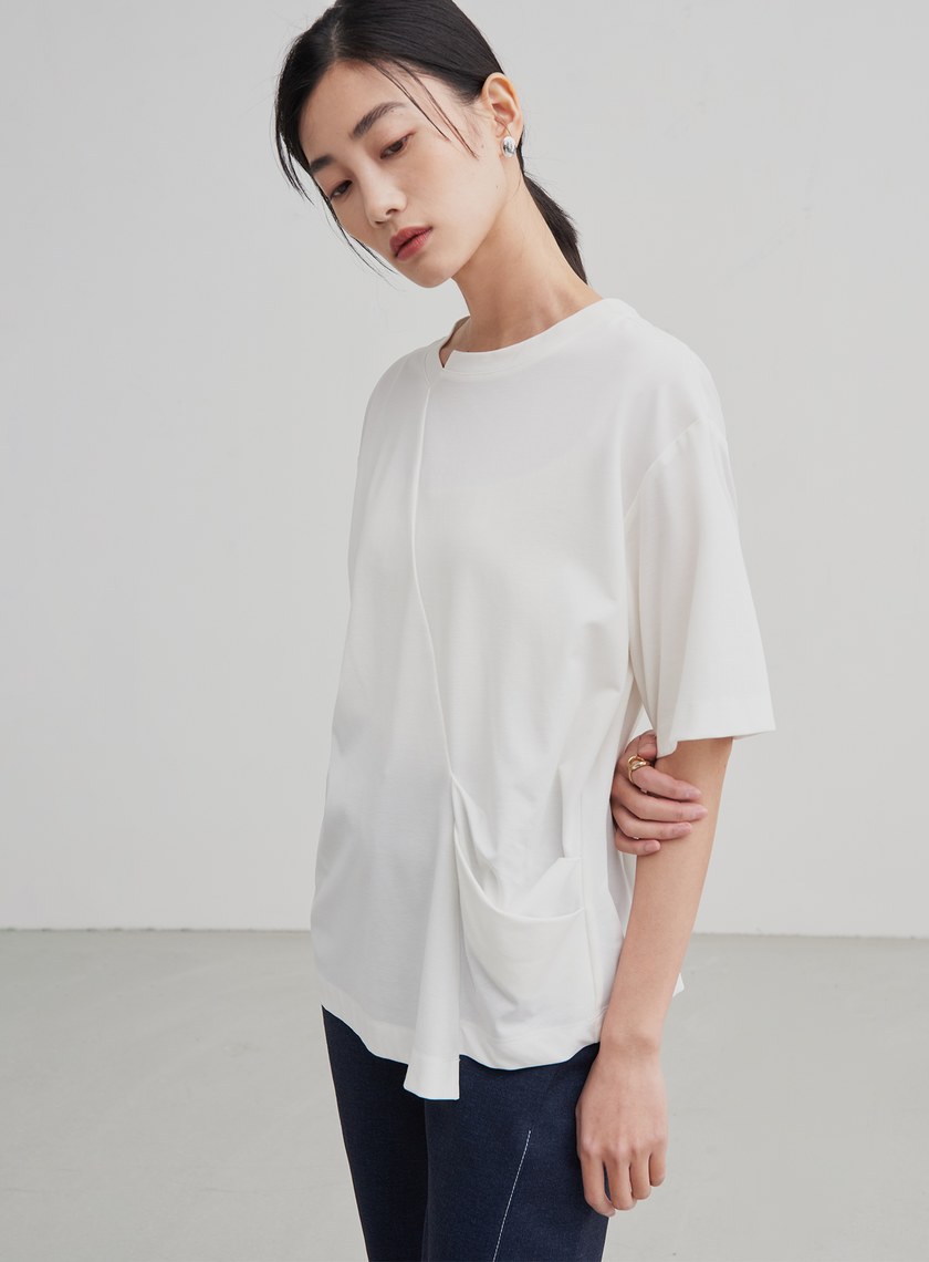 特殊剪裁細節短袖上衣