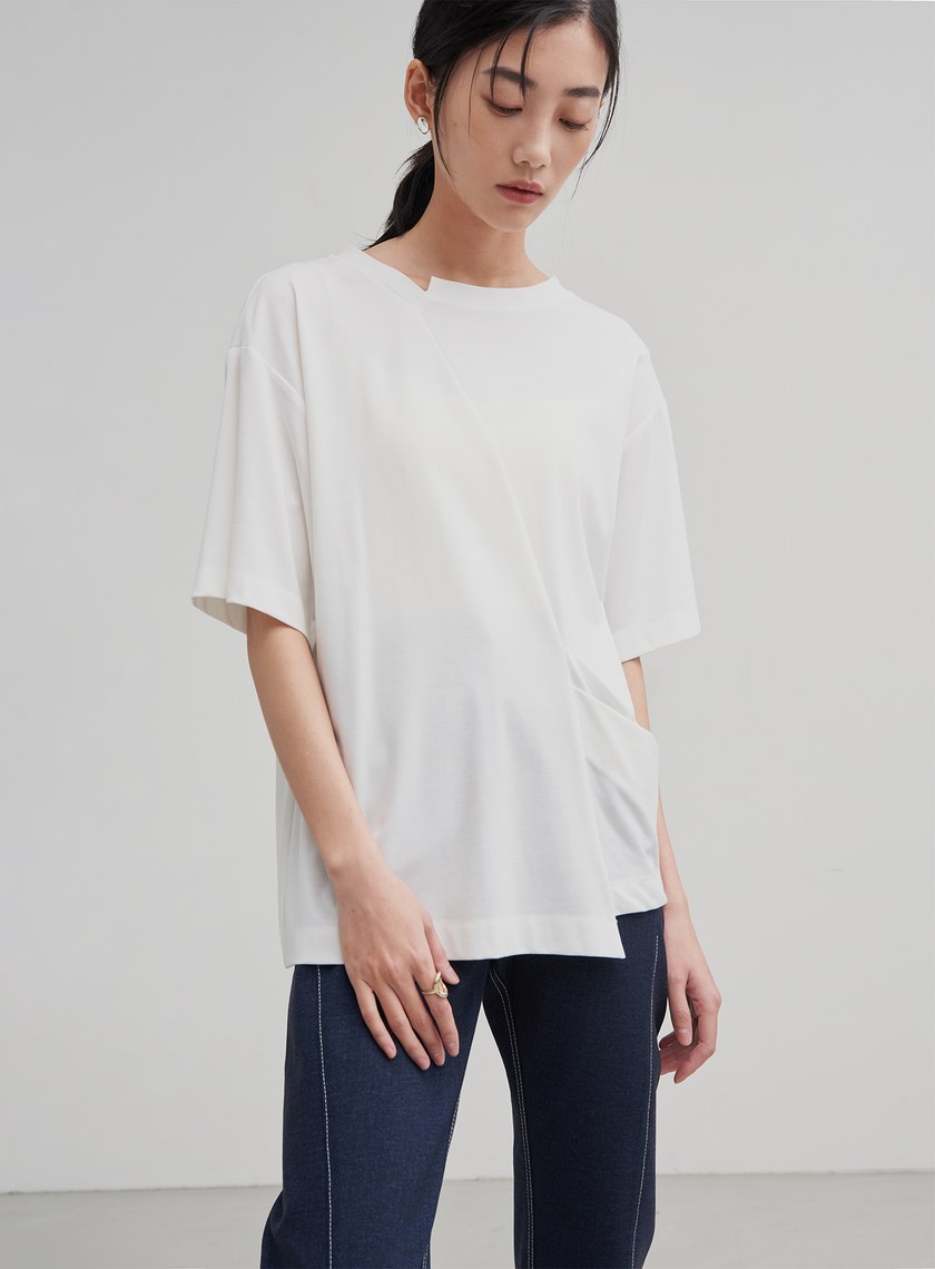 特殊剪裁細節短袖上衣