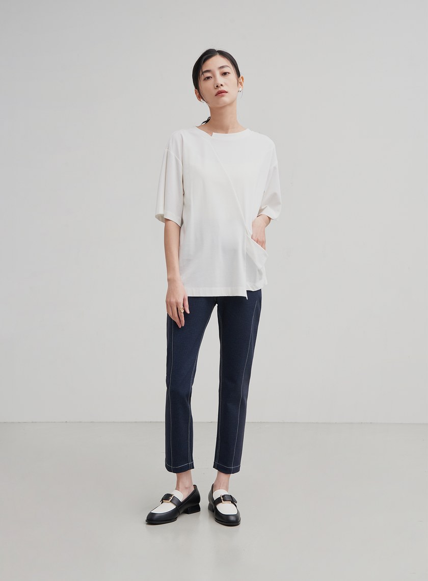 特殊剪裁細節短袖上衣