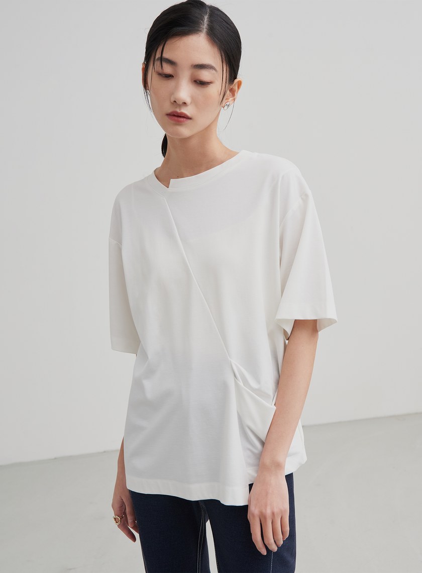 特殊剪裁細節短袖上衣