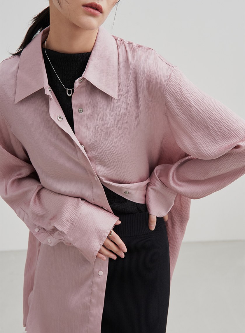 肌理感率性長袖襯衫