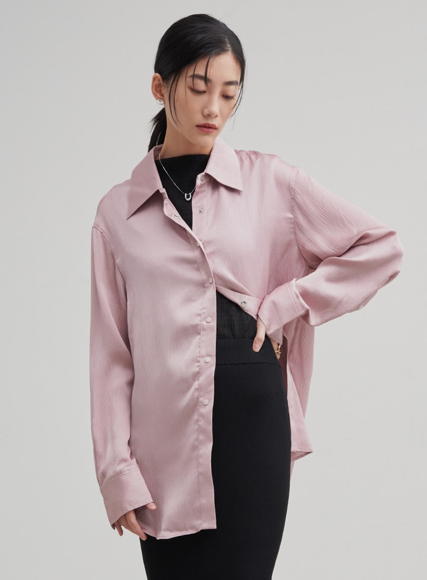 肌理感率性長袖襯衫
